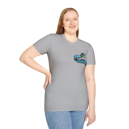 Blue Phase Common Tree-Snake - Small design - Unisex Softstyle T-Shirt