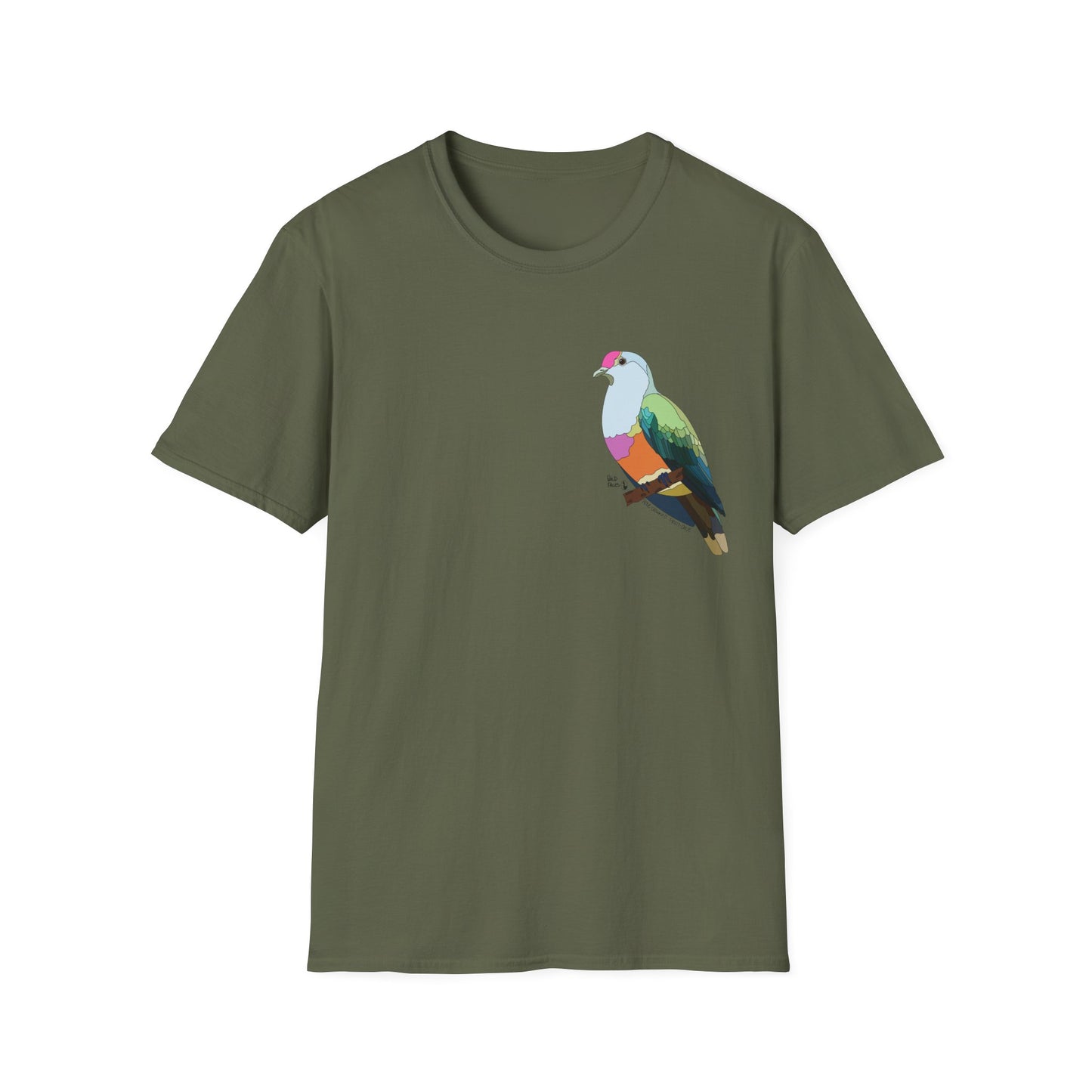 Rose-crowned Fruit Dove - Small design - Unisex Softstyle T-Shirt