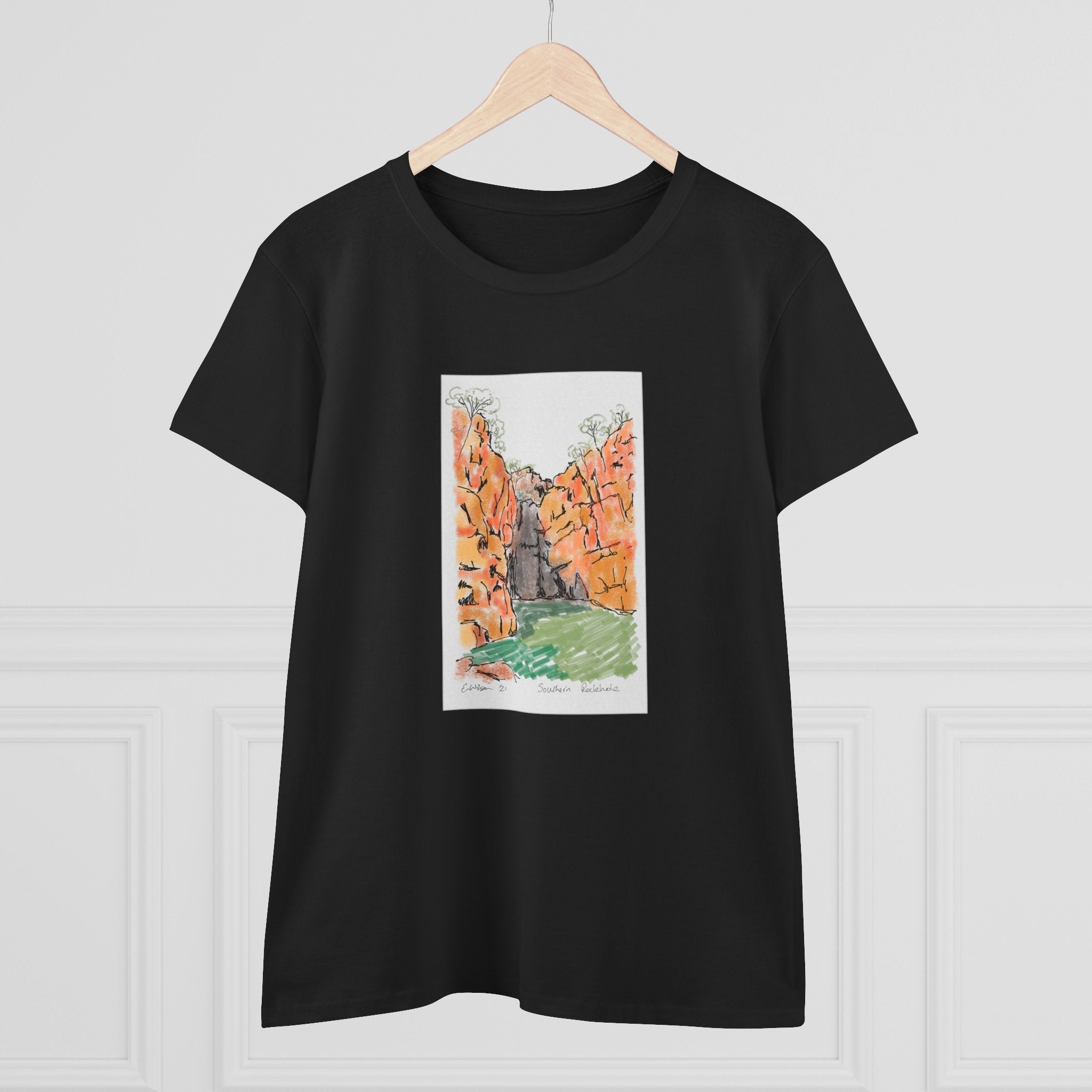 Southern Rockhole, Nitmiluk - Women's Midweight Cotton Tee Printify