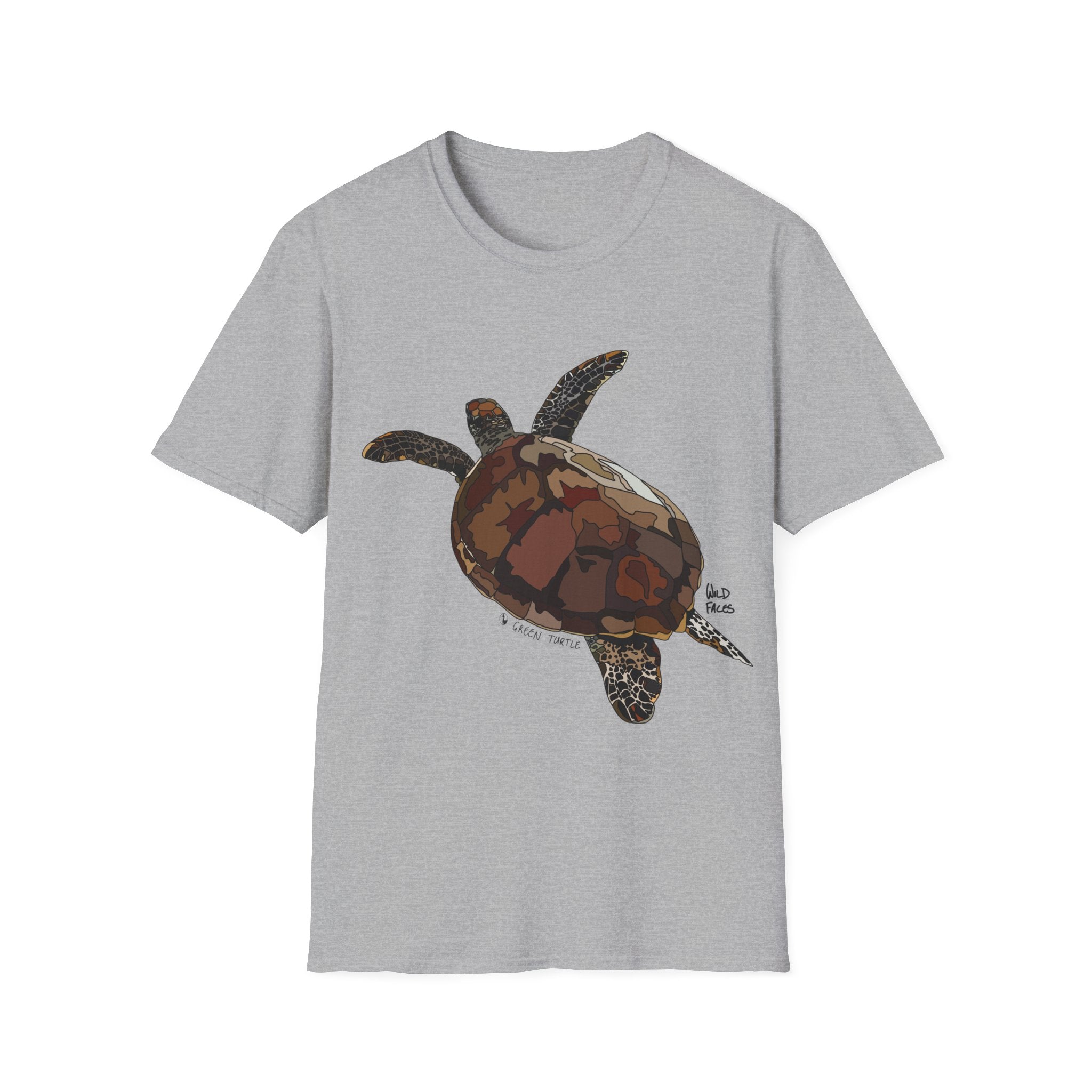 Green Turtle - Unisex Softstyle T-Shirt Printify