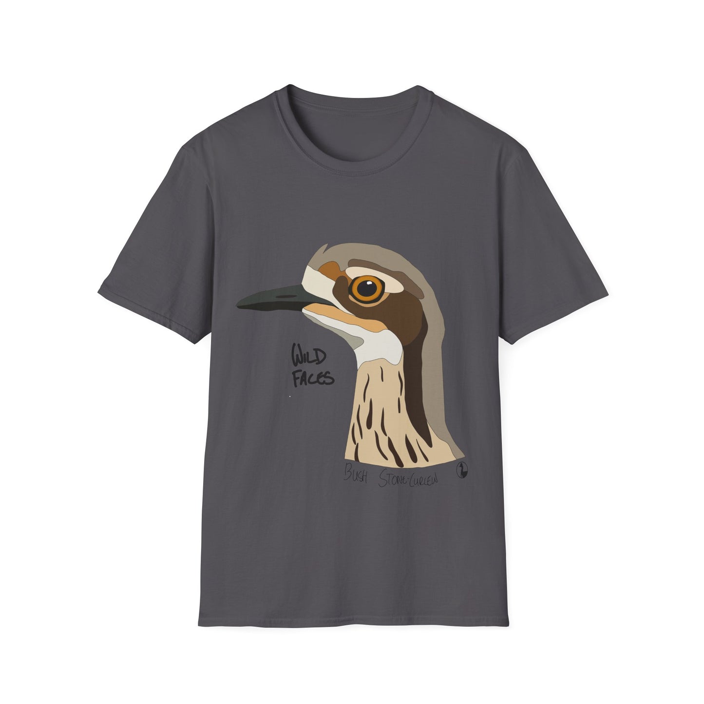 Bush Stone-curlew Head - Unisex Softstyle T-Shirt