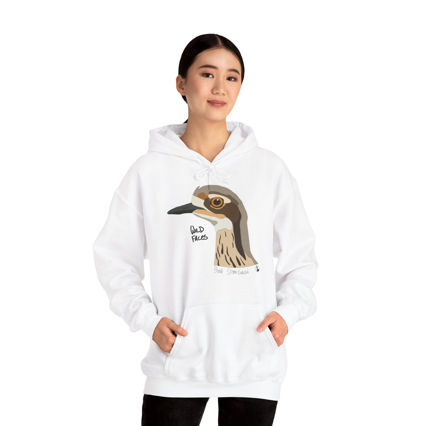 Bush-stone Curlew (head) | Unisex Heavy Blend™ Hooded Sweatshirt