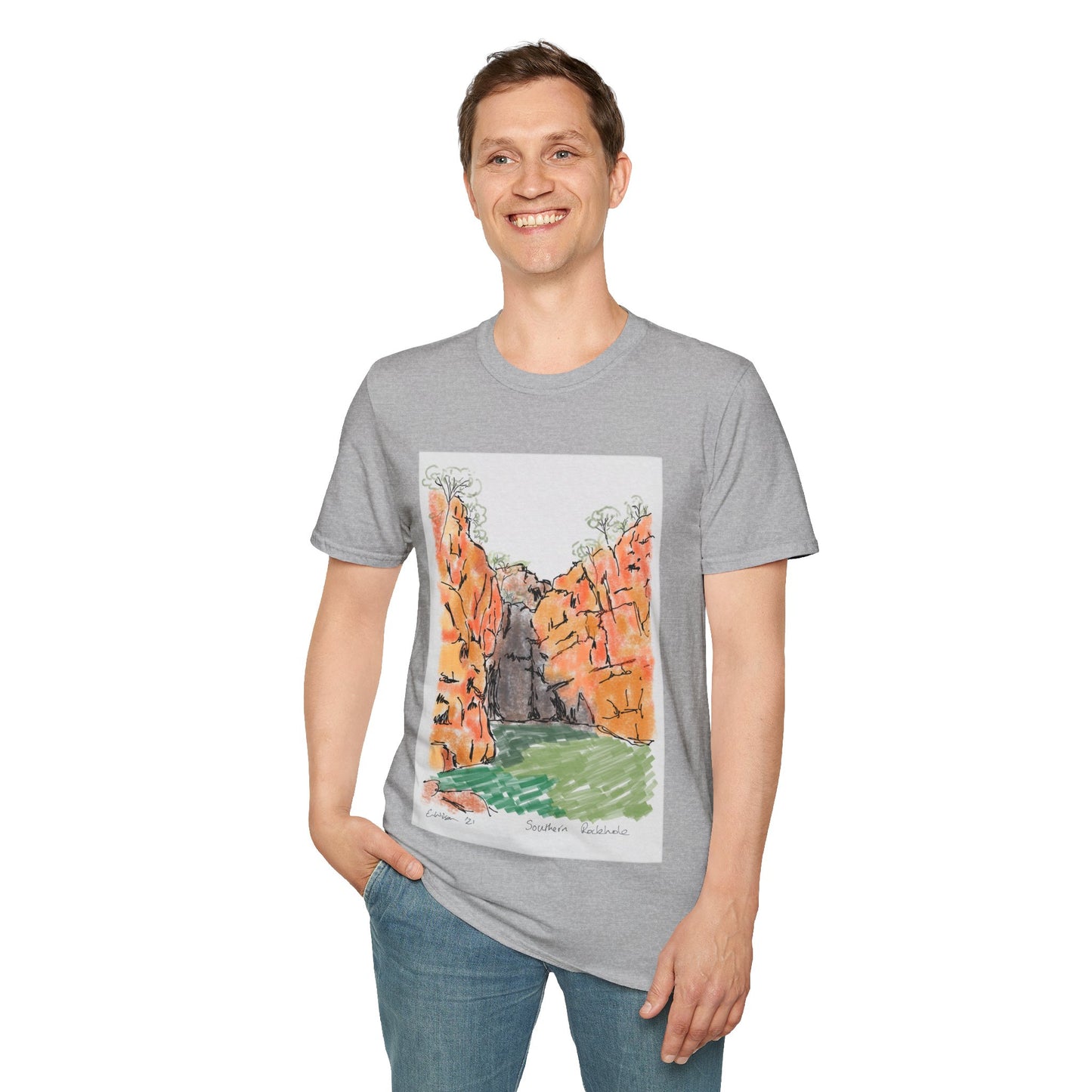 Southern Rockhole, Nitmiluk- Unisex Softstyle T-Shirt