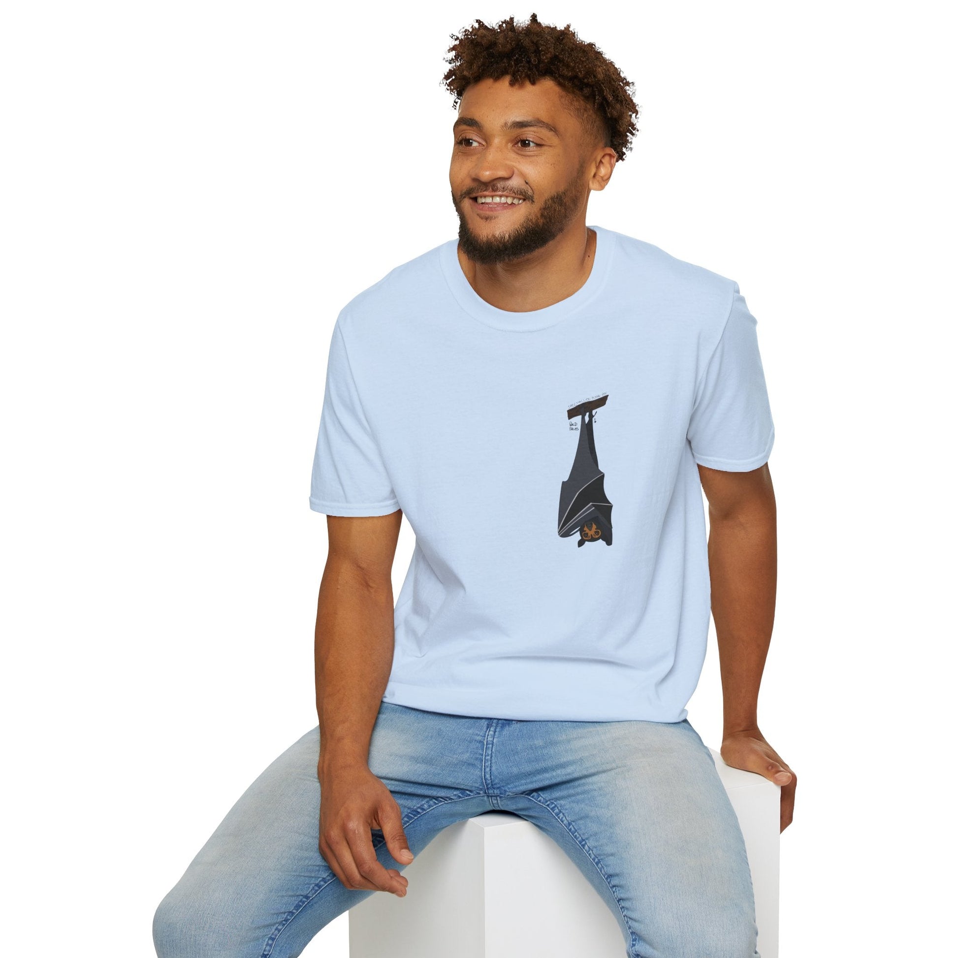 Spectacled Flying Fox - Small design - Unisex Softstyle T-Shirt Printify