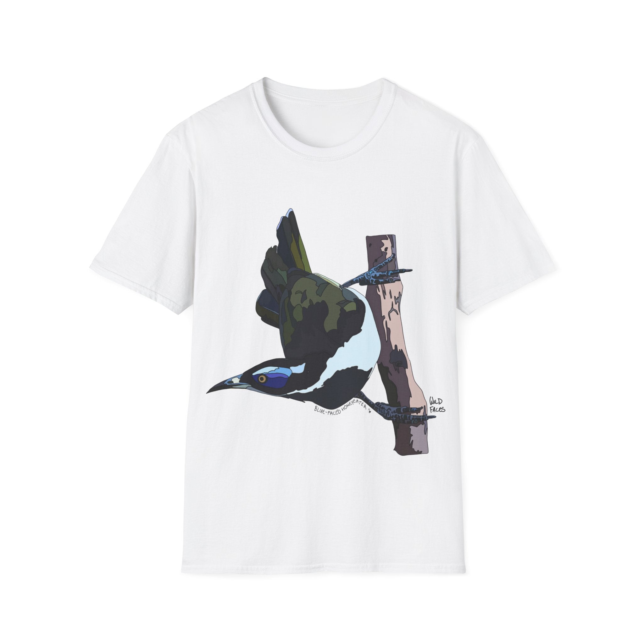 Blue-faced Honeyeater - Unisex Softstyle T-Shirt